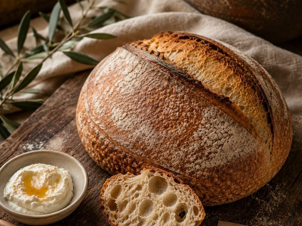 رغيف الصوفي — عسل ورُبّ خروب وطحينة